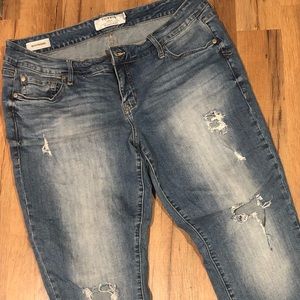 Torrid Cropped Boyfriend Jeans, Destroyed, 16